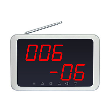 Wireless calling system digital number display pager receiver with 1 called number in 3 digits