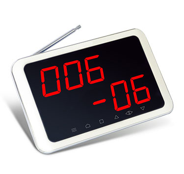 Wireless calling system digital number display pager receiver with 1 called number in 3 digits