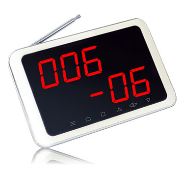 Wireless calling system digital number display pager receiver with 1 called number in 3 digits